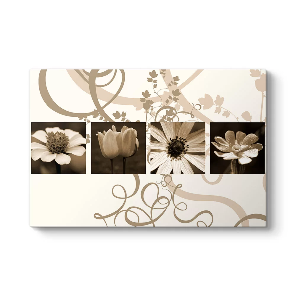Brown Flowers Tablosu - Model 1